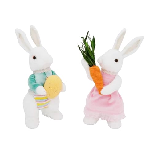 Dickly 2X Ostern Bunny Dekoration Plüsch Spielzeug Tabletop Ornamente Ostern Geschenk Tisch Mittelstücke, Style A von Dickly