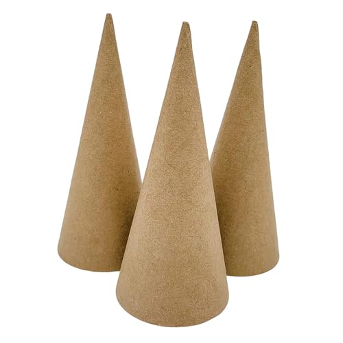 Dickly 3X Pappmaché-Kegel mit offenem zum Basteln, Pappkegel, Weihnachtsbaumschmuck, zum Bemalen Dickly 3X Pappmaché-Kegel mit offenem zum Basteln, Pappkegel, Weihnachtsbaumschmuck, zum Bemalen von Dickly
