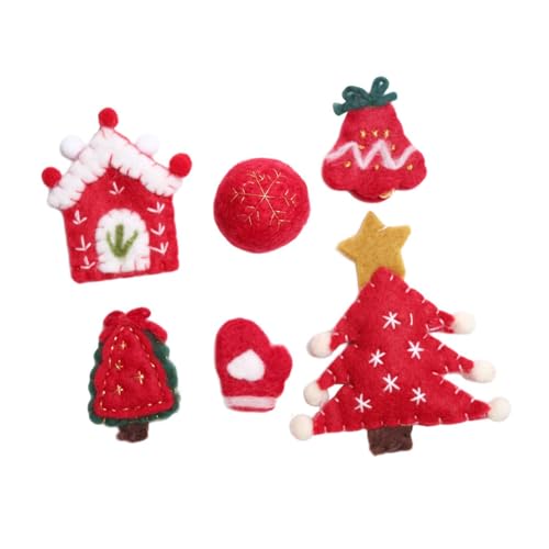 Dickly Filz-Weihnachtsschmuck-DIY-Set, Nähbastelset für Kinder, Weihnachtsbastelsets, Rot von Dickly