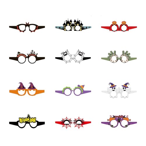 Dickly Halloween-Brille, Papierbrille, Cosplay-Ornament, lustige Halloween-Kostüm-Party-Gastgeschenke, neuartige Brille, Halloween-Brille von Dickly