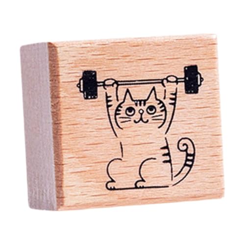 Dickly Katzenstempel süßes Tier für Kinder Holzstempel für DIY Art Crafts Planer Stempeln, Fitness von Dickly