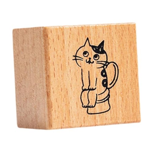 Dickly Katzenstempel süßes Tier für Kinder Holzstempel für DIY Art Crafts Planer Stempeln, Toilette von Dickly