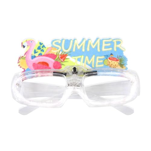 Dickly Partybrille Ausgefallene trendige Rahmen Blinkende Brille für Kostüme Strand Geburtstag, Flamingo, 9.5 cm x 15.5 cm von Dickly