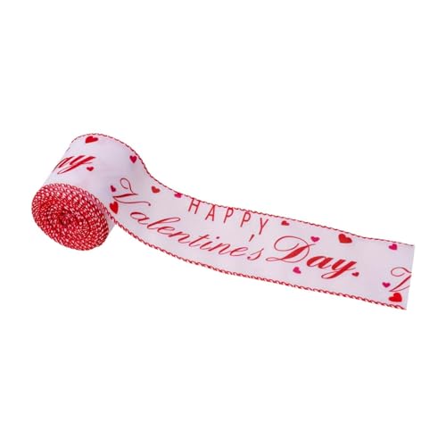 Dickly Valentinstag-Band, 5 Yard, Valentinstag-Bastelzubehör, Kranzzubehör, Ornament-Geschenkpapierbänder, Weiß von Dickly