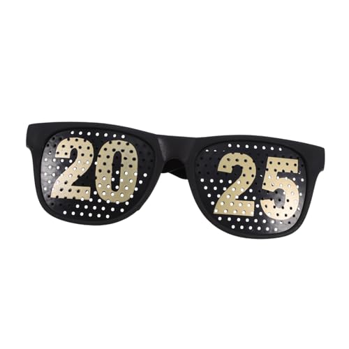 Didiseaon digitale Brille Silvesterbrille 2025 modische Brille Klasse von 2025 Brillen Neujahrsbrille Spa Partydekoration partyzubehör Sonnenbrillen-Gastgeschenke Partygläser groß Abs Black von Didiseaon