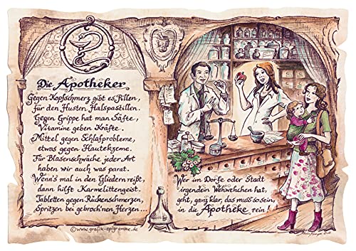 Die Staffelei Geschenk Apotheker Apotheke Präsent Geschenke Gedicht (A4 (29,7cm x 21cm), nicht personalisiert) von Die Staffelei