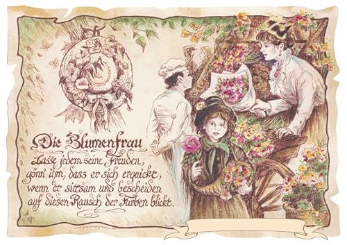 Die Staffelei Geschenk Blumenfrau/Witziges Gedicht mit liebevoller Zeichnung auf hochwertigem Papier/besondere Geschenkidee für die Blumenfrau von Die Staffelei