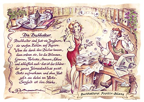 Die Staffelei Geschenk Buchhalter/Witziges Gedicht mit liebevoller Zeichnung auf hochwertigem Papier/besondere Geschenkidee für den Buchhalter von Die Staffelei