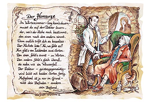 Die Staffelei Geschenk Hausarzt Doktor Arzt Präsent Jubiläum Geschenke Gedicht (A4 (29,7cm x 21cm), nicht personalisiert) von Die Staffelei