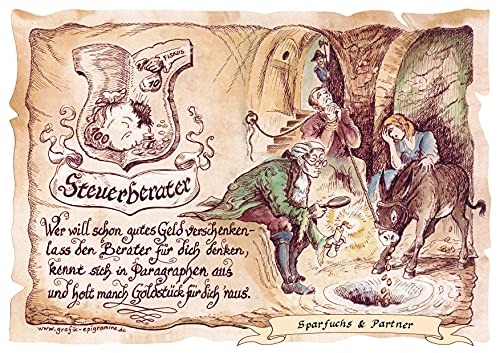 Die Staffelei Geschenk Steuerberater/Witziges Gedicht mit liebevoller Zeichnung auf hochwertigem Papier/besondere Geschenkidee für den Steuerberater von Die Staffelei