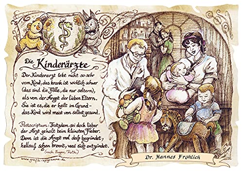 Die Staffelei Geschenk Kinderarzt/Witziges Gedicht mit liebevoller Zeichnung auf hochwertigem Papier/besondere Geschenkidee für den Kinderarzt von Die Staffelei