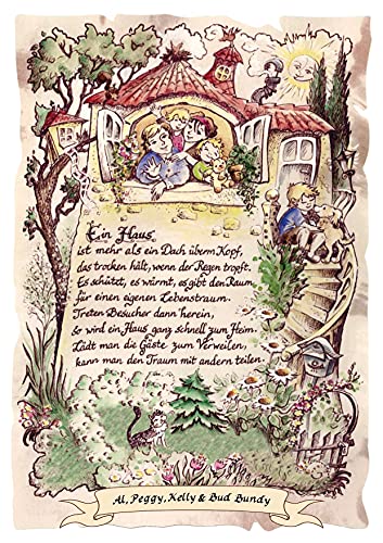 Die Staffelei Geschenk Haus/Witziges Gedicht mit liebevoller Zeichnung auf hochwertigem Papier/besondere Geschenkidee für die Hausbesitzer von Die Staffelei