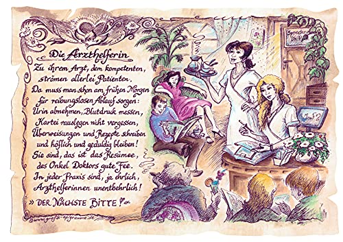 Die Staffelei Geschenk Arzthelferin/Witziges Gedicht mit liebevoller Zeichnung auf hochwertigem Papier/besondere Geschenkidee für die Arzthelferin von Die Staffelei