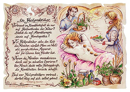 Die Staffelei Geschenk Heilpraktiker/Witziges Gedicht mit liebevoller Zeichnung auf hochwertigem Papier/besondere Geschenkidee für den Heilpraktiker von Die Staffelei