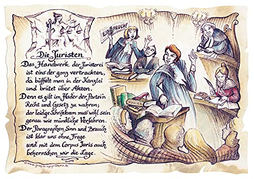 Die Staffelei Geschenk Juristen/Witziges Gedicht mit liebevoller Zeichnung auf hochwertigem Papier/besondere Geschenkidee für den Juristen von Die Staffelei