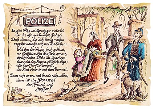 Die Staffelei Geschenk Karte A5 Polizei Polizist Polizisten Gedicht Präsent Jubiläum (A4 (29,7cm x 21cm), Nicht personalisiert) von Die Staffelei