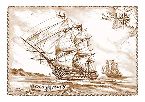 Die Staffelei Historisches Schiff HMS Victory 1765, Zeichnung, A4 von Die Staffelei