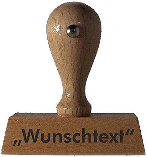 Holzstempel mit individueller Textplatte, Wunschtext, 5zeilig, 5 cm, gleich online gestalten oder als Grafik hochladen von Die Stempel GmbH