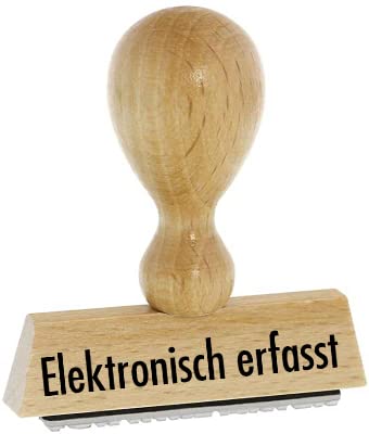 Lagerstempel/Lagertext – Elektronisch erfasst - von Die Stempel GmbH – Holzstempel zur Kennzeichnung von Rechnungen und anderen Dokumenten 4 cm lang von Die Stempel GmbH