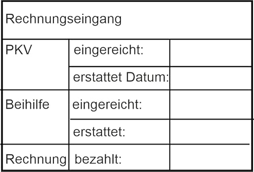 PKV – Beihilfe Abrechnung vom Kaufhaus2010 – als Holzstempel mit Stempelkissen– Custom- (67x45mm) in verschiedenen Ausführungen, Büro, Buchungsstempel von Die Stempel GmbH