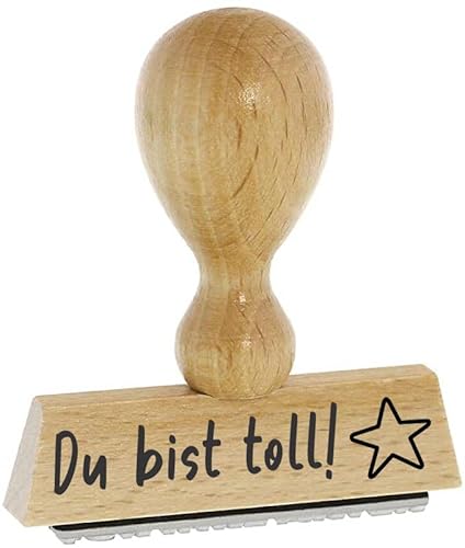 Sprüche-Stempel –Du bist toll - von Kaufhaus 2010 aus Holz & Gummi, zum Bestempeln von Schriftstücken aller Art, Gruß- und Glückwunschkarten, Textilien und vieles mehr. von Die Stempel GmbH