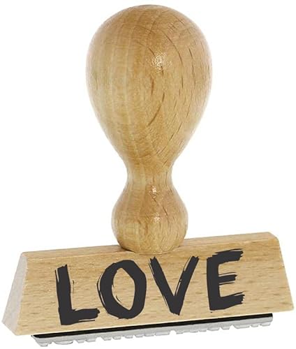 Sprüche-Stempel – LOVE - von Kaufhaus 2010 aus Holz & Gummi, zum Bestempeln von Schriftstücken aller Art, Gruß- und Glückwunschkarten, Textilien und vieles mehr. von Die Stempel GmbH