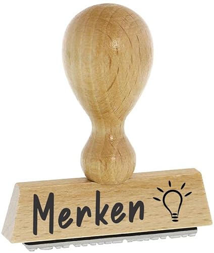 Sprüche-Stempel – Merken - von Kaufhaus 2010 aus Holz & Gummi, zum Bestempeln von Schriftstücken aller Art, Gruß- und Glückwunschkarten, Textilien und vieles mehr. von Die Stempel GmbH