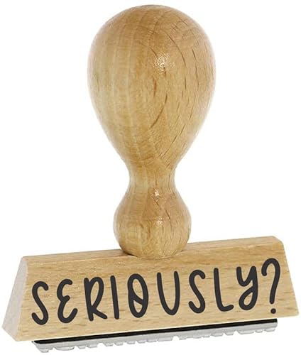 Sprüche-Stempel – SERIOUSLY?- von Kaufhaus 2010 aus Holz & Gummi, zum Bestempeln von Schriftstücken aller Art, Gruß- und Glückwunschkarten, Textilien und vieles mehr. von Die Stempel GmbH