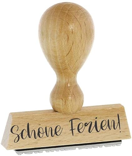 Sprüche-Stempel – Schöne Ferien - von Kaufhaus 2010 aus Holz & Gummi, zum Bestempeln von Schriftstücken aller Art, Gruß- und Glückwunschkarten, Textilien und vieles mehr. von Die Stempel GmbH