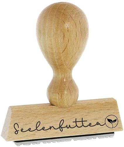 Sprüche-Stempel – Seelenfutter - von Kaufhaus 2010 aus Holz & Gummi, zum Bestempeln von Schriftstücken aller Art, Gruß- und Glückwunschkarten, Textilien und vieles mehr. von Die Stempel GmbH