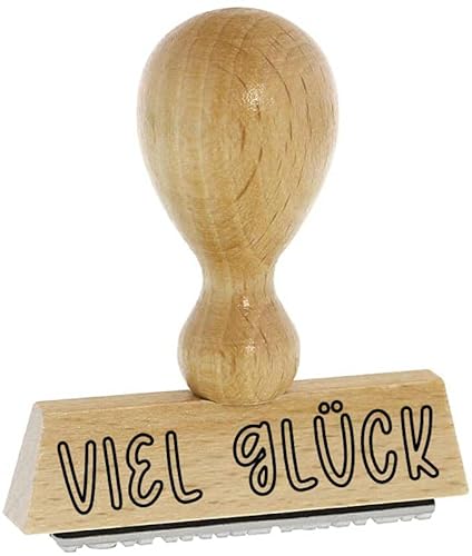 Sprüche-Stempel – VIEL GLÜCK- von Kaufhaus 2010 aus Holz & Gummi, zum Bestempeln von Schriftstücken aller Art, Gruß- und Glückwunschkarten, Textilien und vieles mehr. von Die Stempel GmbH