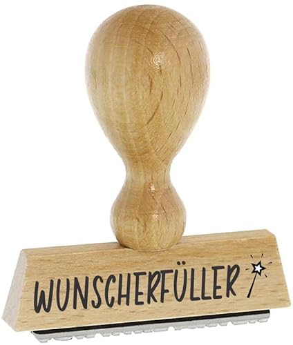 Sprüche-Stempel – WUNSCHERFÜLLER - von Kaufhaus 2010 aus Holz & Gummi, zum Bestempeln von Schriftstücken aller Art, Gruß- und Glückwunschkarten, Textilien und vieles mehr. von Die Stempel GmbH