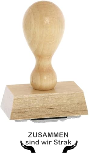 Sprüche-Stempel – ZUSAMMEN sind wir stark - von Kaufhaus 2010 aus Holz & Gummi, zum Bestempeln von Schriftstücken aller Art, Gruß- und Glückwunschkarten, Textilien und vieles mehr, 3zeilig 4 cm von Die Stempel GmbH