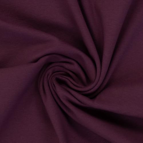 Bündchen HEIKE | uni | glatt | Farbpalette 2024/2025 | Ökotex | Meterware | ab 25cm (938 Aubergine) von Die Stofftante