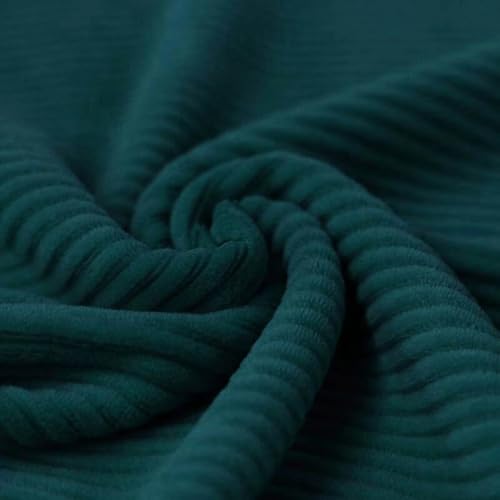 Cordjersey Cord-Jersey Cordnicki Rippenjersey | Breitcordoptik | ab 50 cm | Meterware (Dark Green) von Die Stofftante