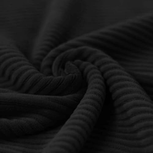 Cordjersey Cord-Jersey Cordnicki Rippenjersey | Breitcordoptik | ab 50 cm | Meterware (Schwarz) von Die Stofftante