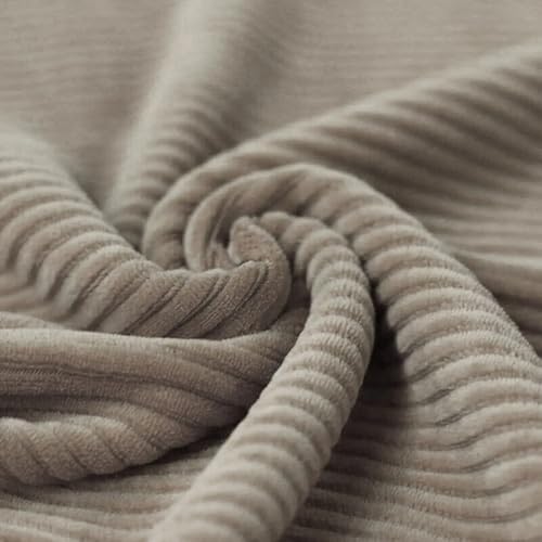 Cordjersey Cord-Jersey Cordnicki Rippenjersey | Breitcordoptik | ab 50 cm | Meterware (Taupe) von Die Stofftante