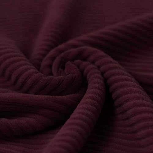 Cordjersey Cord-Jersey Cordnicki Rippenjersey | Breitcordoptik | ab 50 cm | Meterware (bordeaux) von Die Stofftante