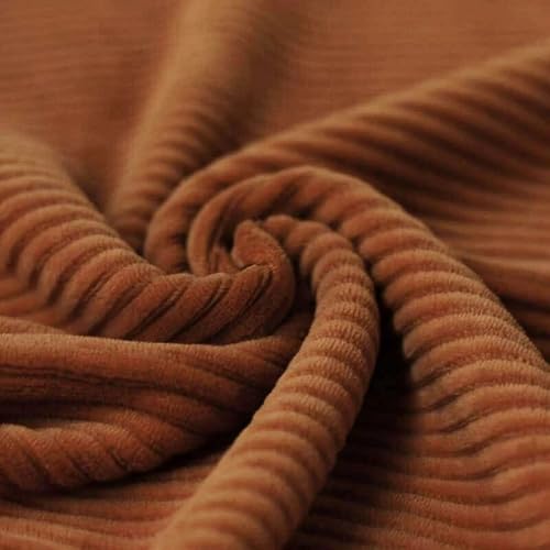 Cordjersey Cord-Jersey Cordnicki Rippenjersey | Breitcordoptik | ab 50 cm | Meterware (cognac) von Die Stofftante