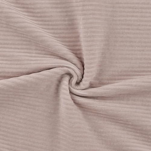 Die Stofftante Jersey Cordjersey Breitcordnicki Cord-Jersey Rippenjersey | Breitcordoptik | 50x150 cm | Meterware (nude), 8316 von Die Stofftante