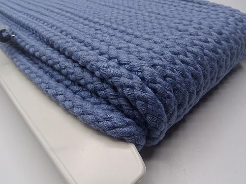 Die Stofftante Kordel Hoodiekordel 8mm Baumwolle | ab 1 m | Meterware | viele Farben (Jeansblau) von Die Stofftante