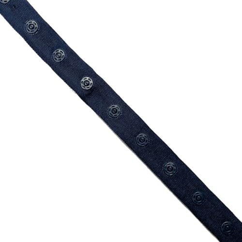 Druckknopfband Knopf-Band Bodyverschluß | 2,5 cm Knopfabstand | 18 mm breit | Meterware | ab 1 m (navy) von Die Stofftante