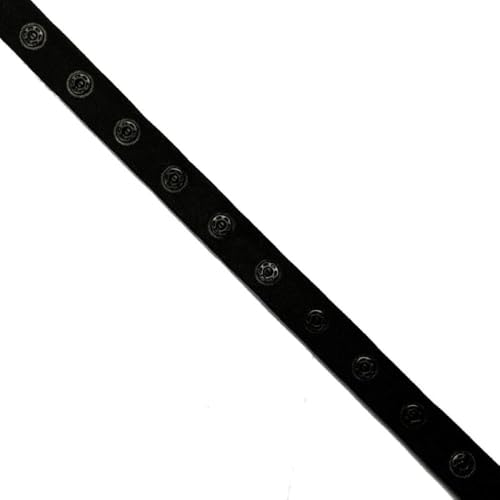 Druckknopfband Knopf-Band Bodyverschluß | 2,5 cm Knopfabstand | 18 mm breit | Meterware | ab 1 m (schwarz) von Die Stofftante