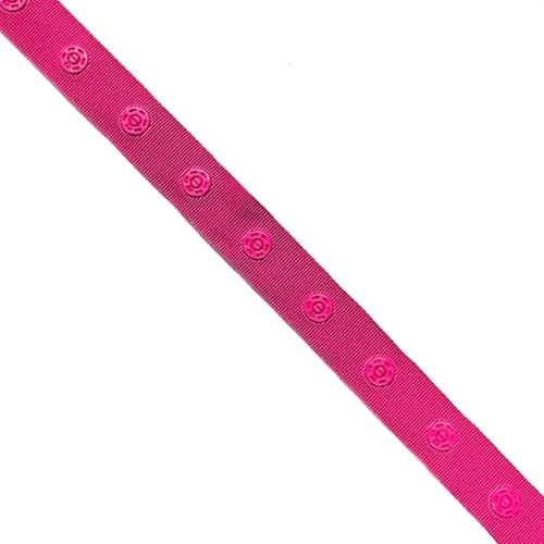 Druckknopfband Knopf-Band Bodyverschluß | 2,5 cm Knopfabstand | 18 mm breit | Meterware | ab 1 m | 3,25 €/m (pink) von Die Stofftante