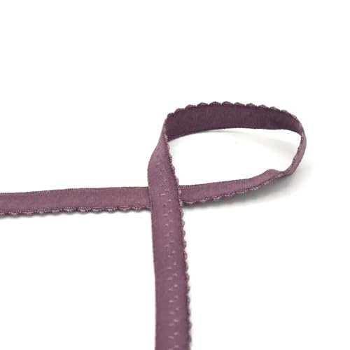 Elastisches Einfaßband | Schrägband | Gummiband für Unterwäsche | 12 mm | viele Farben | Preis gilt für 2 m | Meterware (mauve) von Die Stofftante