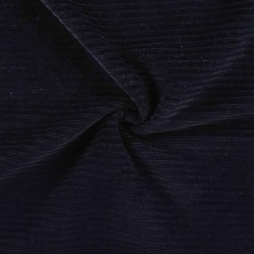 Jersey Cordjersey Breitcordnicki Cord-Jersey Rippenjersey | Breitcordoptik | 50x150 cm | Meterware (Schwarz) von Die Stofftante