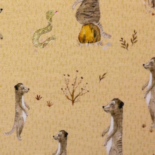 Jerseystoff Baumwolljersey ANIMALS | by Christiane Zielinski | verschiedene Designs | Ökotex | ab 50 cm | Meterware (Erdmännchen, camel) von Die Stofftante