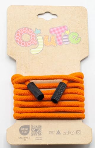 Kordelzug 5 mm | konfektioniert mit Kordelenden | 1,15 m lang | 2,17 €/m (orange) von Die Stofftante