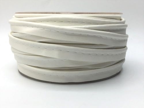 Kunstlederpaspel | Paspelband aus Kunstleder | 10 mm breit | Meterware (offwhite) von Die Stofftante