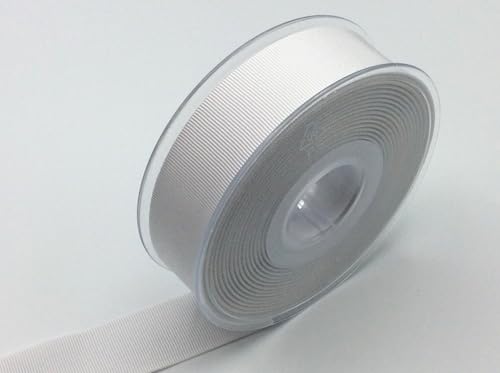 Ripsband uni | 25 mm breit | viele Farben | ab 2m | Meterware (401 weiß) von Die Stofftante